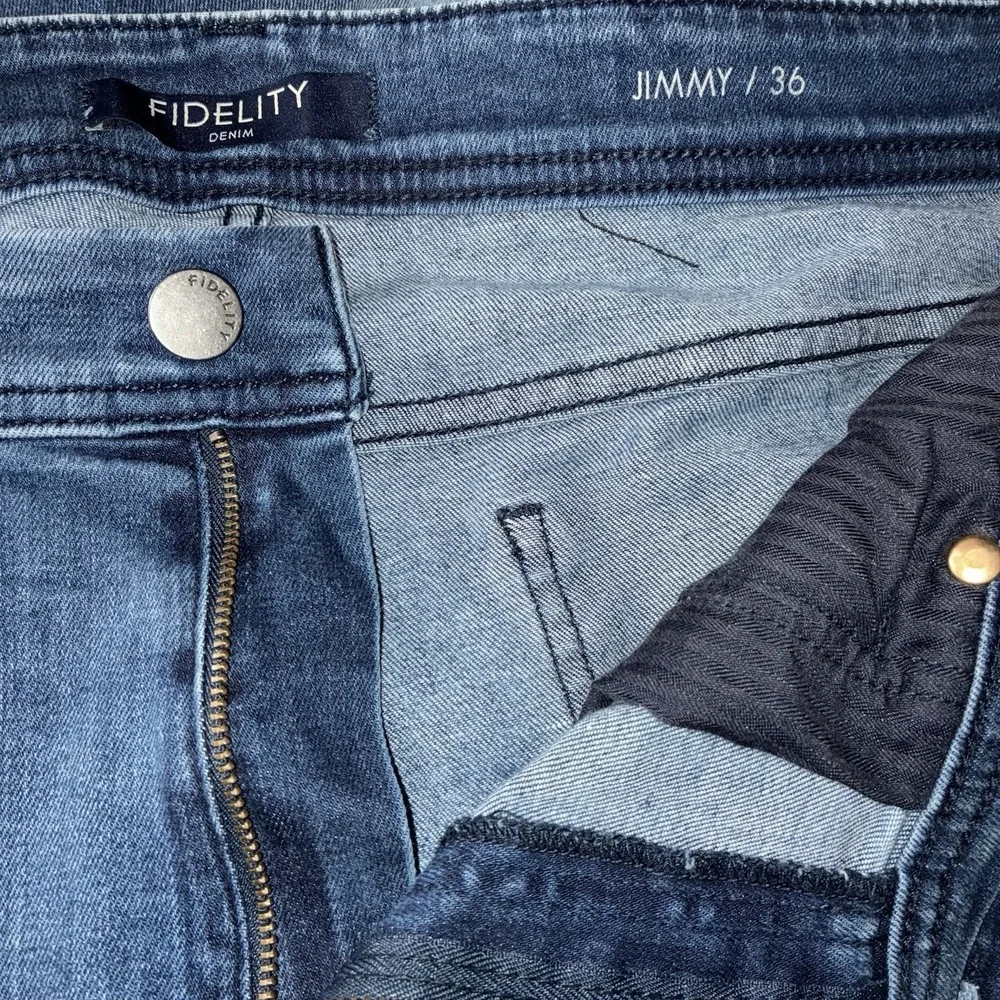Fidelity Jeans Mens 36 Berlin Blue Dark Wash Jimmy Slim Straight Leg Stretch USA